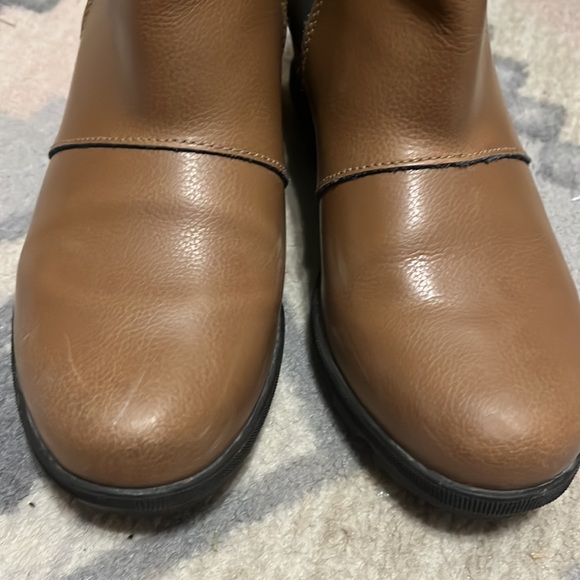 Sorel Joan of Arctic II Leather Sparkle Hidden Wedge Brown Boots. - Picture 12 of 13